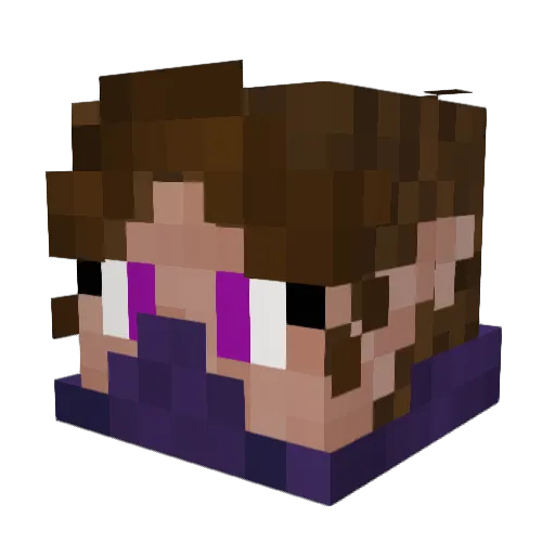 ViDoof Minecraft avatar head, 3D render