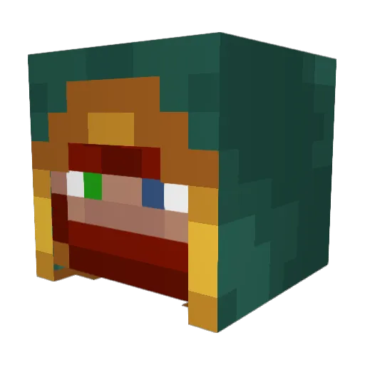 ViIo2 Minecraft avatar head, 3D render