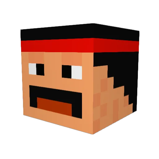 ViNyZz Minecraft avatar head, 3D render