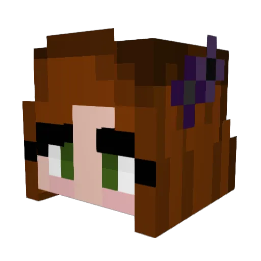 ViaOlive Minecraft avatar head, 3D render