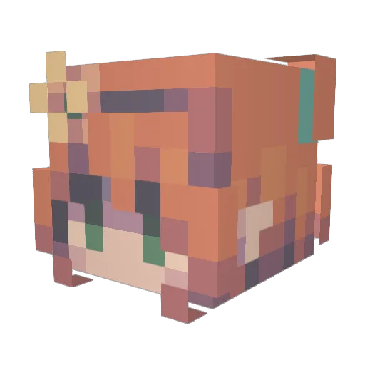 VibeCenter Minecraft avatar head, 3D render