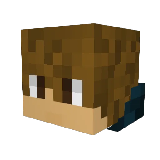 Vibrandte Minecraft avatar head, 3D render