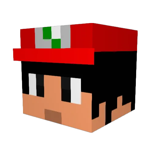VibratingStrings Minecraft avatar head, 3D render