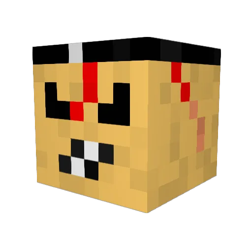 VicRattlehead83 Minecraft avatar head, 3D render