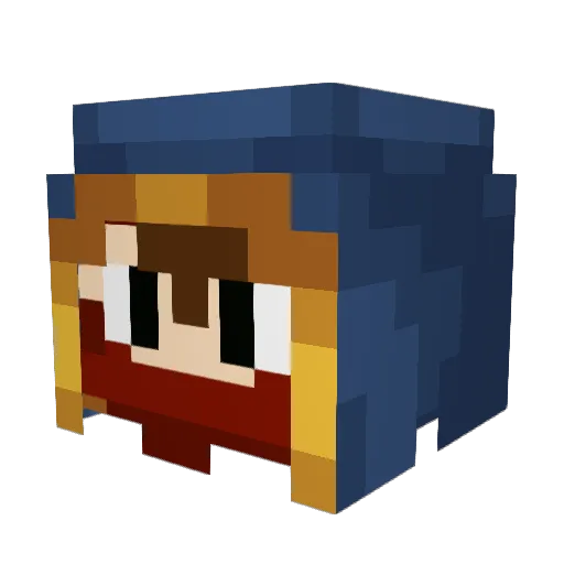VicW Minecraft avatar head, 3D render