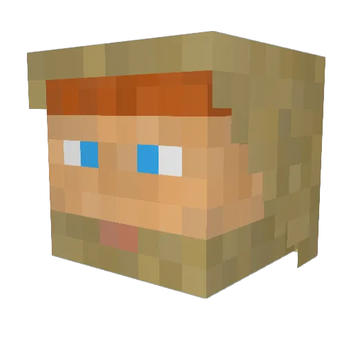 Vic_DK Minecraft avatar head, 3D render