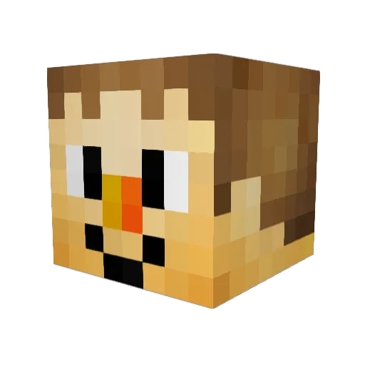 Viccy Minecraft avatar head, 3D render