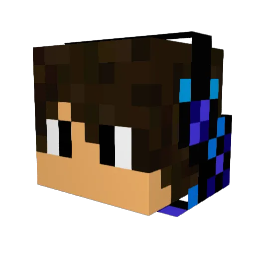 Vick_12 Minecraft avatar head, 3D render