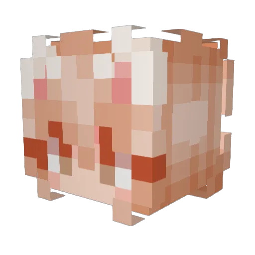 Vickaay Minecraft avatar head, 3D render
