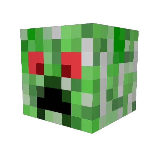 Vickelk Minecraft avatar head, 3D render