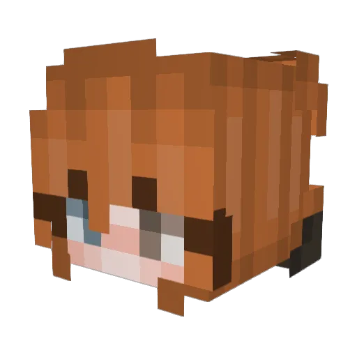 Vickisl Minecraft avatar head, 3D render