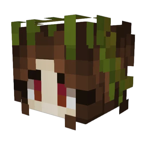 VicksterWorm Minecraft avatar head, 3D render