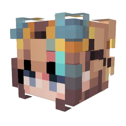 Vicky_Amy Minecraft avatar head, 3D render