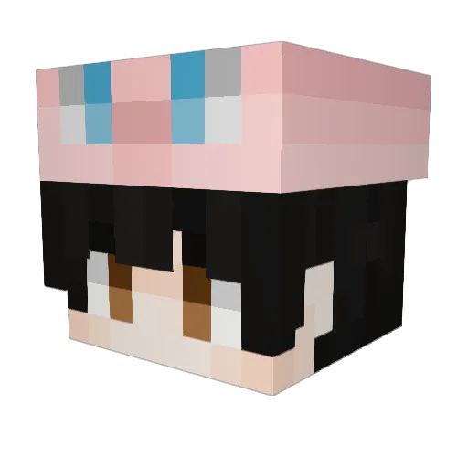 Vicqal Minecraft avatar head, 3D render