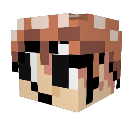 Vicsu Minecraft avatar head, 3D render