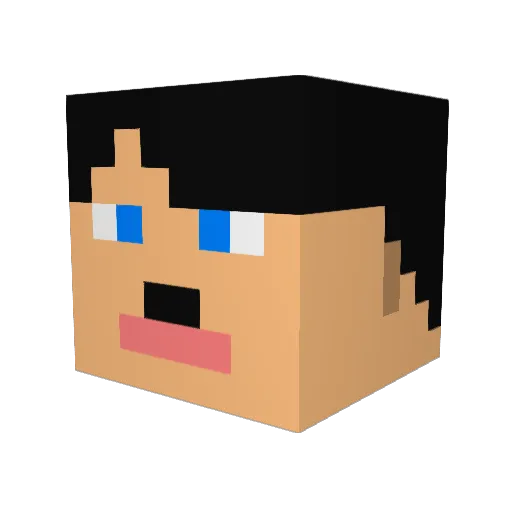 Victacious Minecraft avatar head, 3D render
