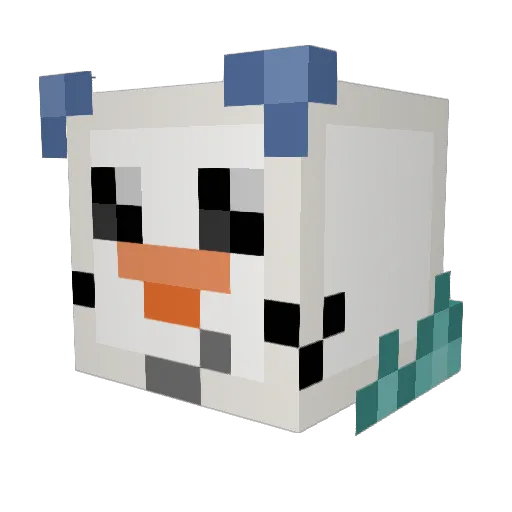 Victinie Minecraft avatar head, 3D render