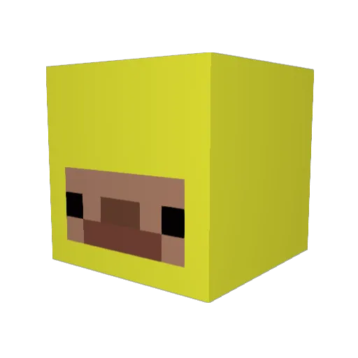 VictoYell0w Minecraft avatar head, 3D render