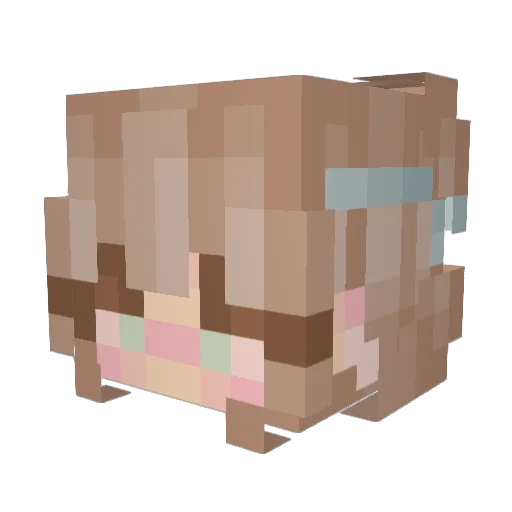 VictoriaRe Minecraft avatar head, 3D render
