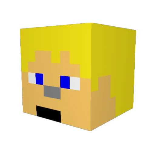 Victoruso Minecraft avatar head, 3D render