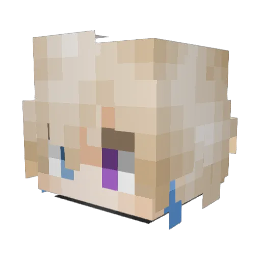Victriste Minecraft avatar head, 3D render