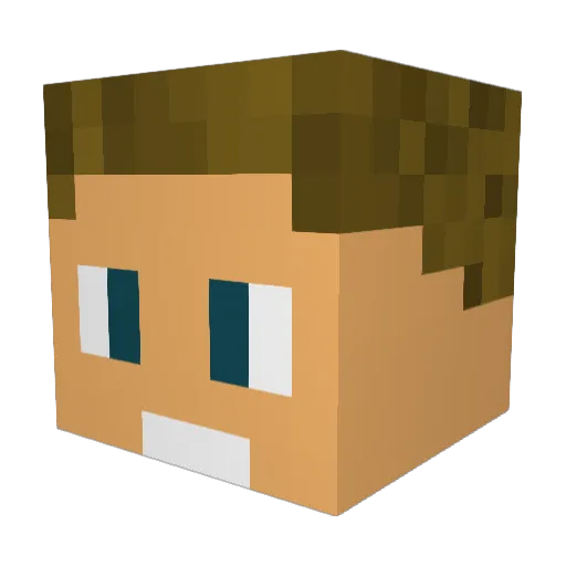 VideoDaze Minecraft avatar head, 3D render