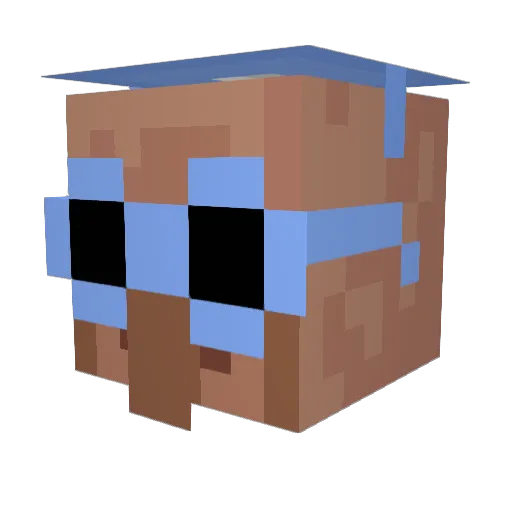 VideoGaimz Minecraft avatar head, 3D render