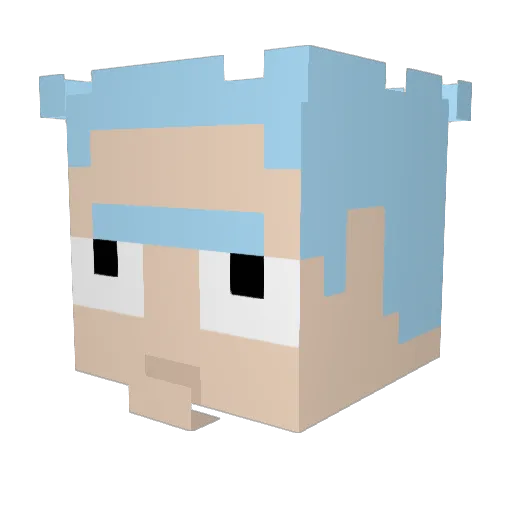 VideoGameNerd Minecraft avatar head, 3D render