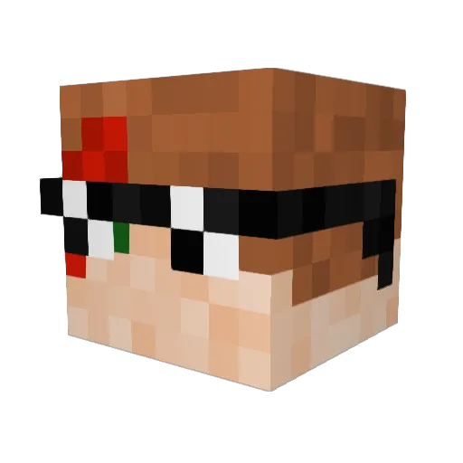 VideoWave Minecraft avatar head, 3D render