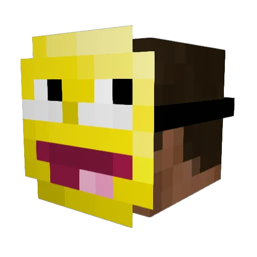 Videodisc Minecraft avatar head, 3D render