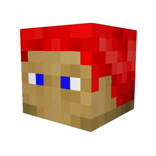 Vidocee Minecraft avatar head, 3D render