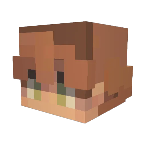 Vidogo Minecraft avatar head, 3D render