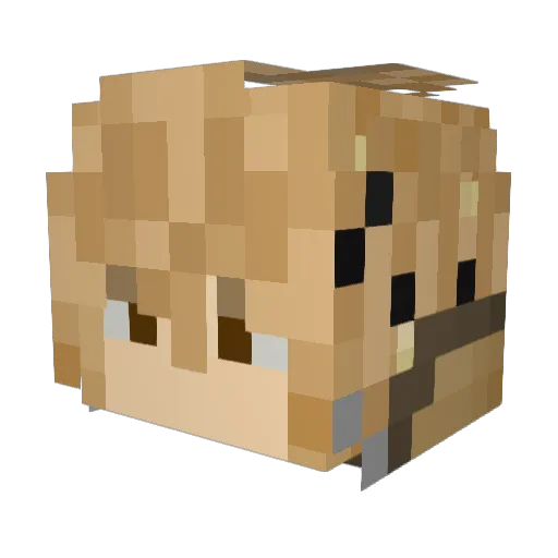 Viegowo Minecraft avatar head, 3D render