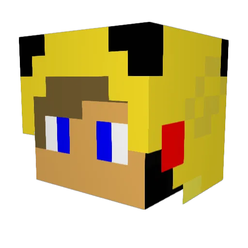 Vierdoum Minecraft avatar head, 3D render