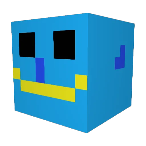 Viey Minecraft avatar head, 3D render