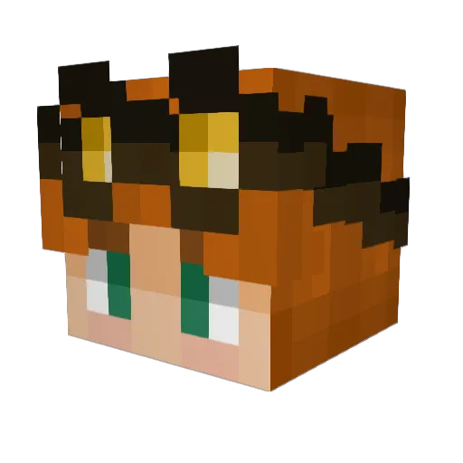 ViggaBA Minecraft avatar head, 3D render