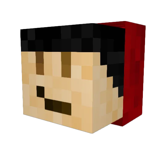 Vigileza Minecraft avatar head, 3D render