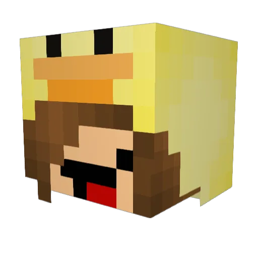 Viih164 Minecraft avatar head, 3D render