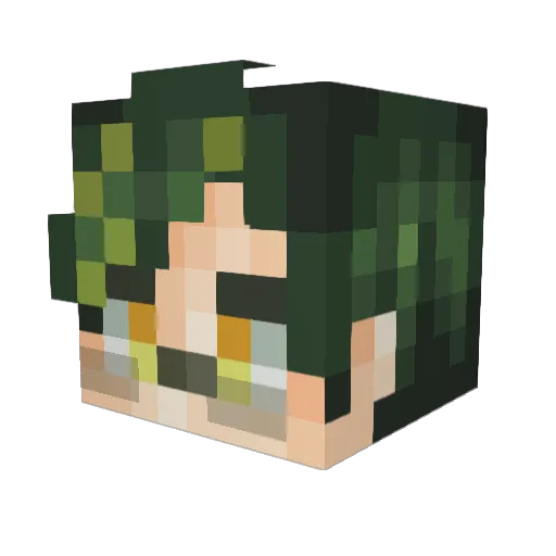 Viiiiiiiia Minecraft avatar head, 3D render