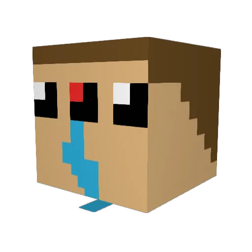 Viiiila Minecraft avatar head, 3D render