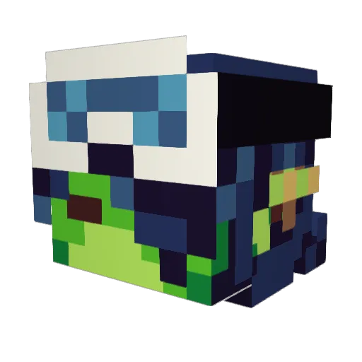 Viiine Minecraft avatar head, 3D render