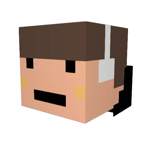 Viiner78 Minecraft avatar head, 3D render