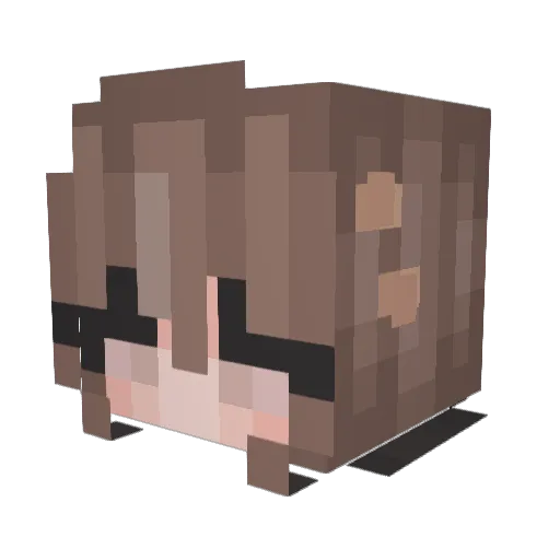 ViiviWei Minecraft avatar head, 3D render