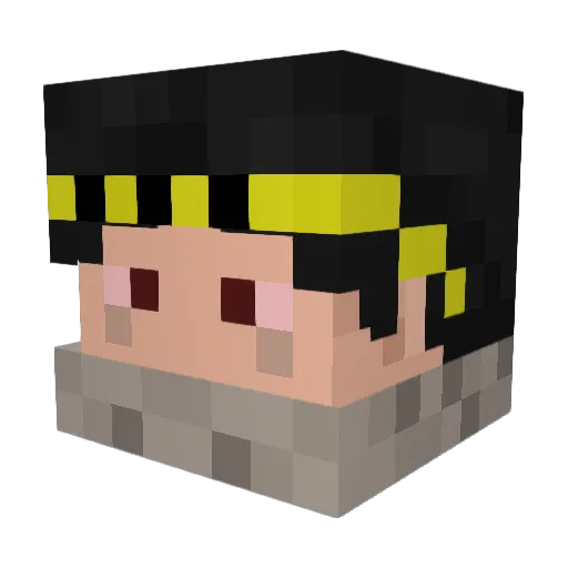 Vijen Minecraft avatar head, 3D render