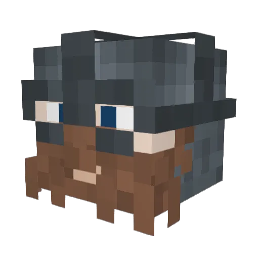 VikingPooch Minecraft avatar head, 3D render