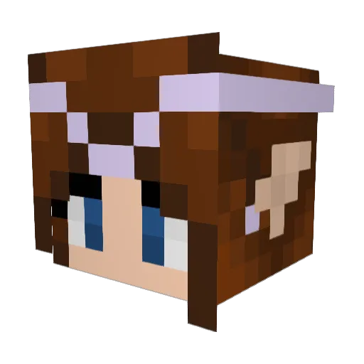 VikkiB Minecraft avatar head, 3D render