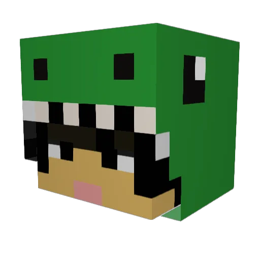 VikosaurusREX Minecraft avatar head, 3D render