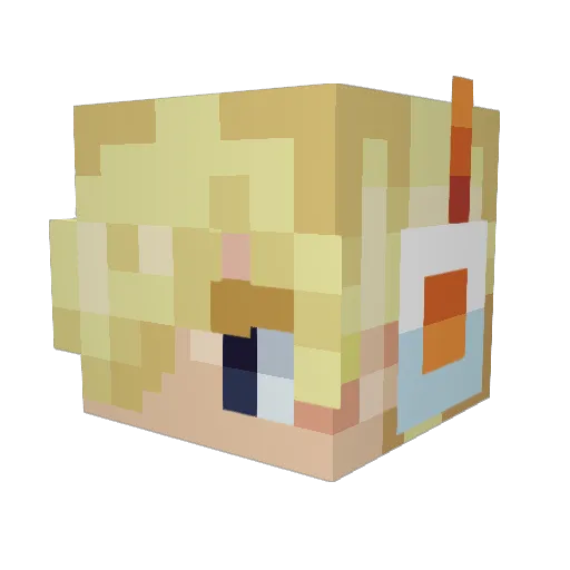 Viksmoke Minecraft avatar head, 3D render