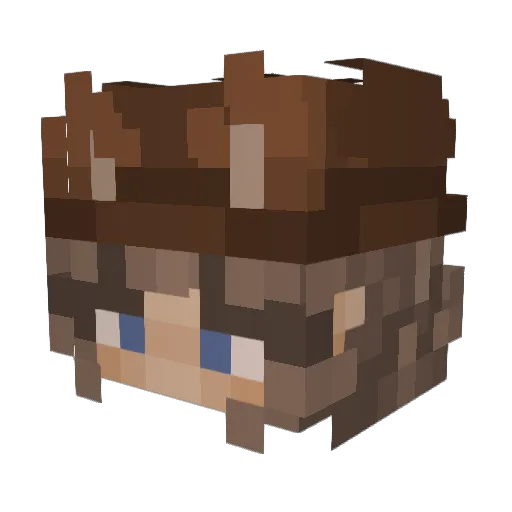 Vikulera Minecraft avatar head, 3D render