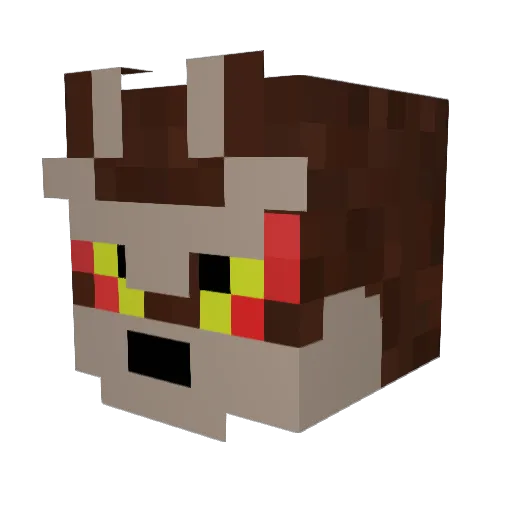 VilCoyote22 Minecraft avatar head, 3D render